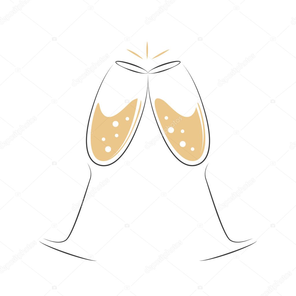 toasting with champagne celebration design