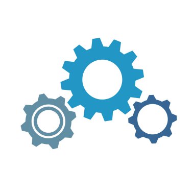 üç mavi dişliler iş sembolü takım çalışması