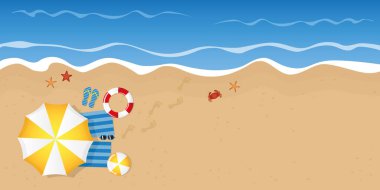 yaz tatil plaj üstten görünüm arka plan kopya alanı ile