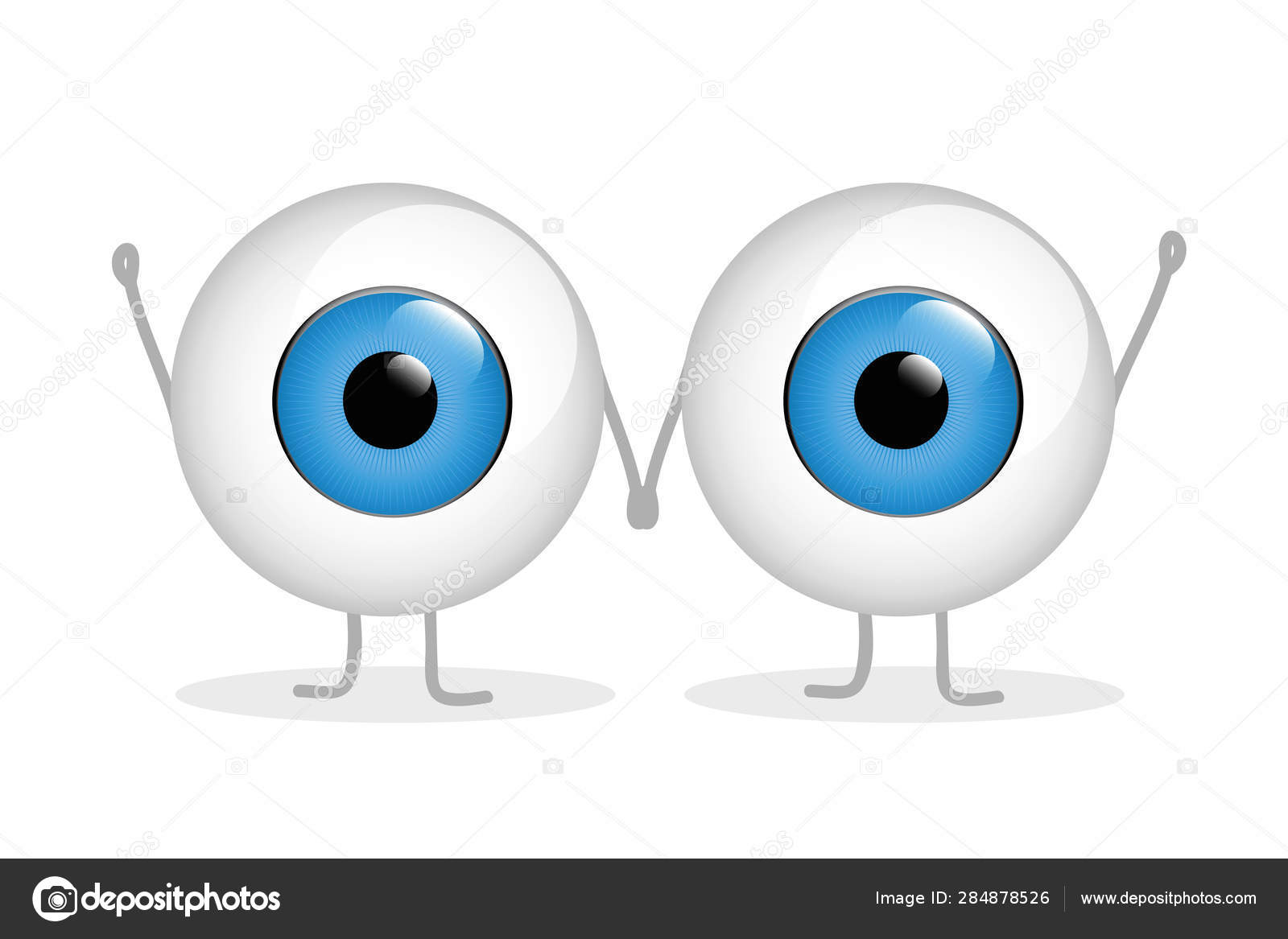 Two happy blue eyes holding hands Stock Vector by ©krissikunterbunt  284878526, image size:1600x1167