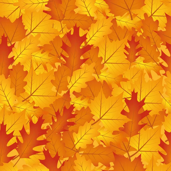 シームレスな秋の葉オレンジの背景 — ストックベクタ