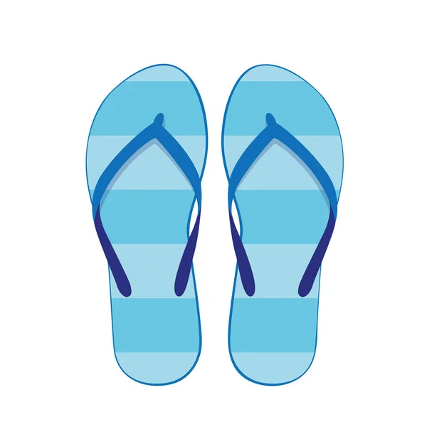 Blue flip flops swim wear isolated on a white — Stock Vector