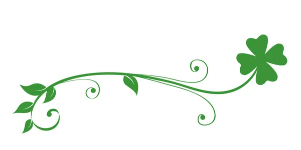 Trèfle vert en vrille isolé sur fond blanc — Image vectorielle