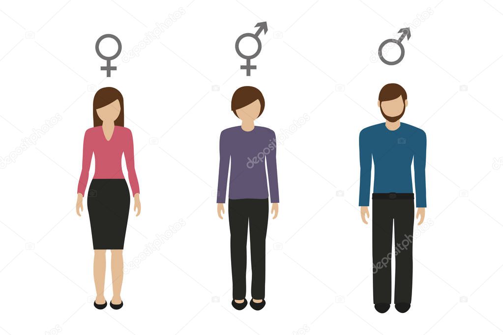 gender characters female male and neutral