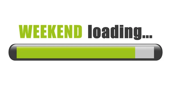Weekend loading green bar on white background — Stock Vector