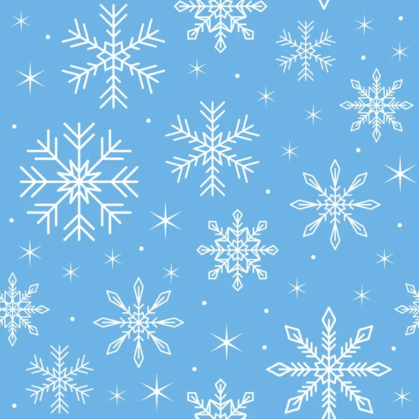 Naadloze patroon Bright Snowflake achtergrond — Stockvector