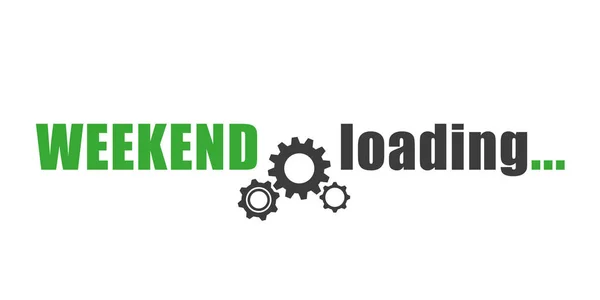 Weekend loading typography with wheel gear — Stock Vector