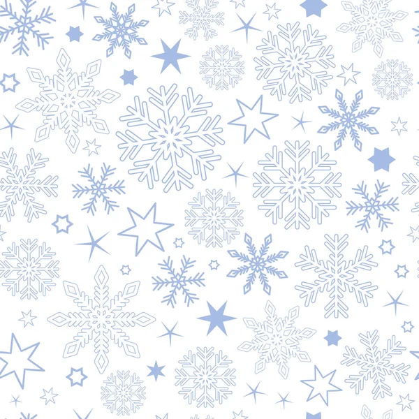 Naadloze patroon blauwe Snowflake achtergrond — Stockvector