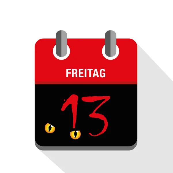 Katzenaugen und Freitag, der 13. im Kalender — Stockvektor