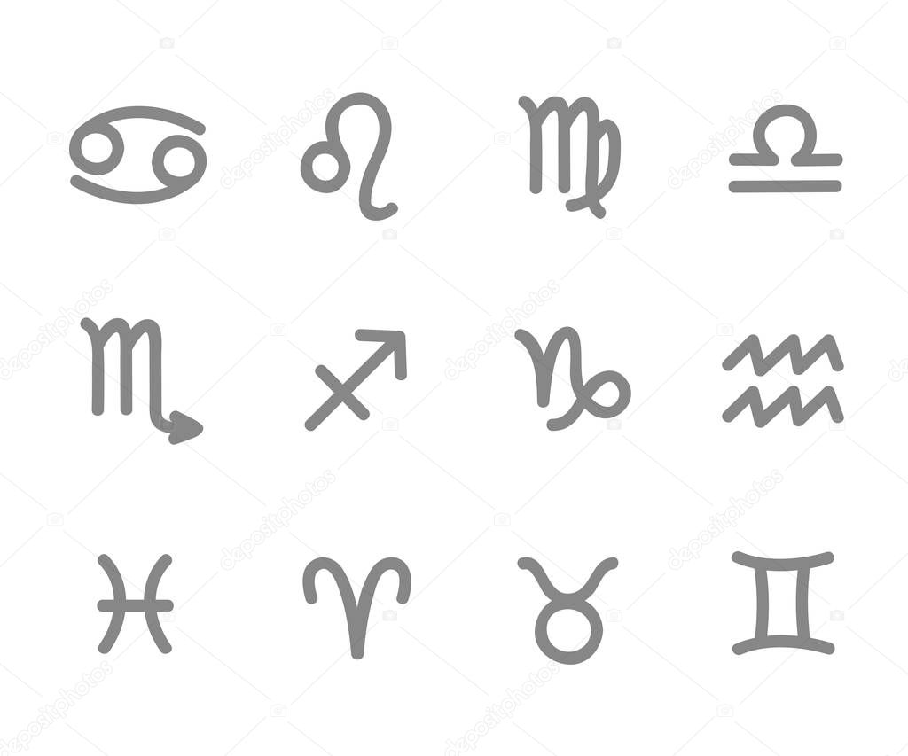 zodiac outline stylized sign horoscope