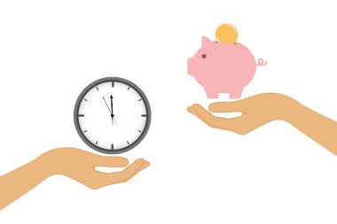 insan elleriyle zaman ve para değişimi kavramı