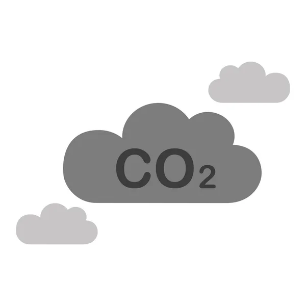 Γκρίζο σύννεφο CO2 απομονώθηκε σε λευκό φόντο — Διανυσματικό Αρχείο