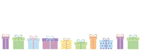 Set de cadouri colorate cadou pentru ziua de naștere și Crăciun — Vector de stoc