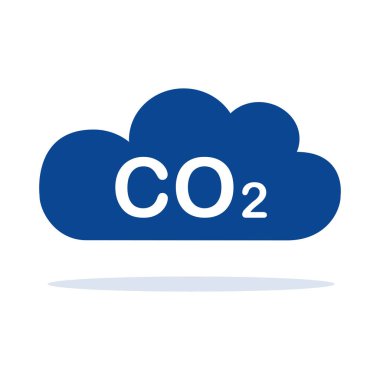 Beyaz arka planda izole edilmiş Co2 mavi bulutu