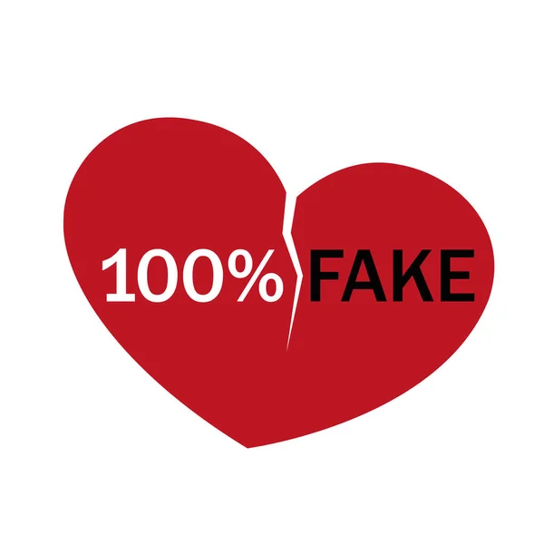 100 відсотків фальшивого кохання розбите серце — стоковий вектор