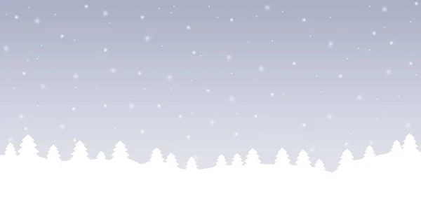 Bright snowy winter background with forest landscape — Stock Vector
