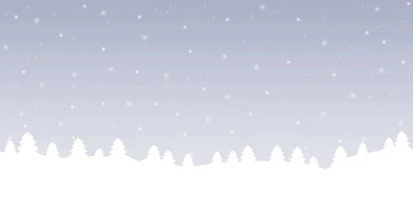 Brillante fondo de invierno nevado con paisaje forestal — Vector de stock