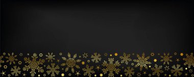 Altın kar taneleri Noel 'de Sınır çizgisi kusursuz desen