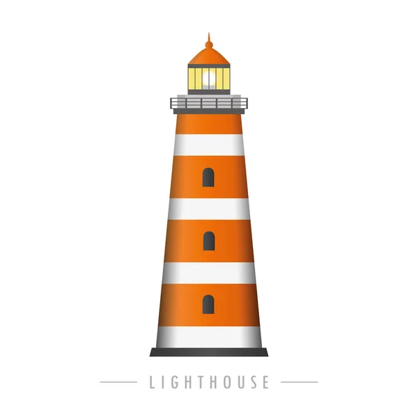 Phare orange isolé sur fond blanc — Image vectorielle