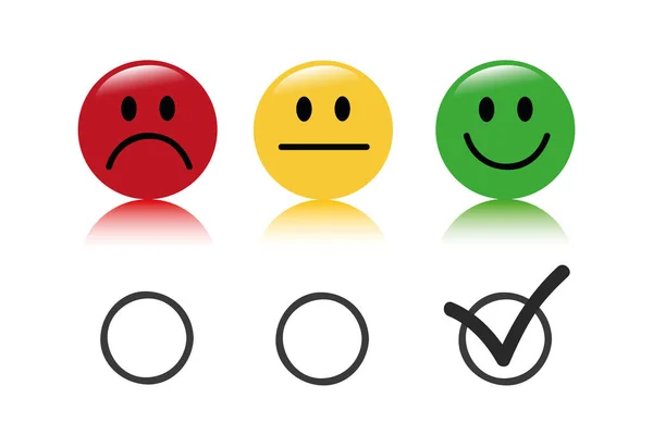 Emoticon rating impostato isolato su sfondo bianco — Vettoriale Stock