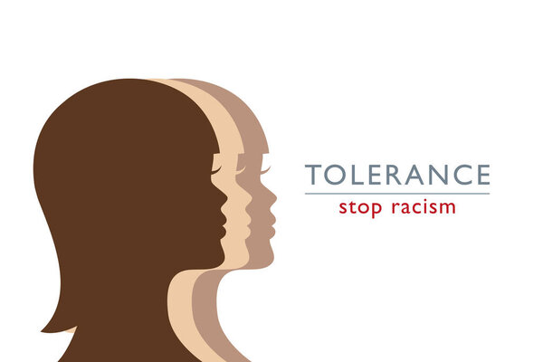 stop racism tolerance concept persons with different skin colors