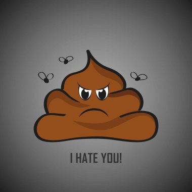 angry poop with face hate you cartoon clipart