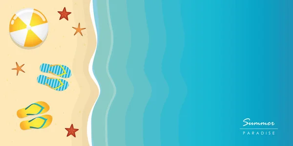 Letnie wakacje na plaży tło widok z góry z miejsca do kopiowania — Wektor stockowy