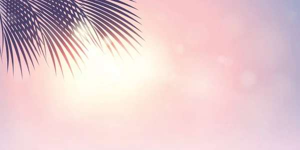 Palmy silueta na slunný den letní dovolená design — Stockový vektor
