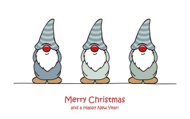 Mutlu noel tebrik kartları şirin komik cüceler