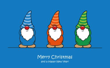 Mutlu noel tebrik kartları şirin komik cüceler