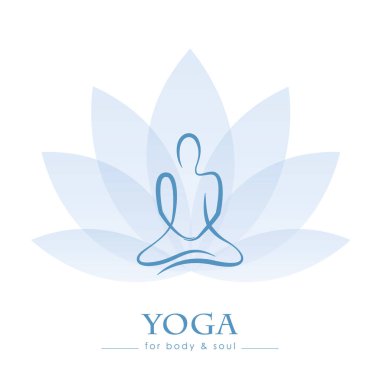 Nilüfer çiçeğinde oturmuş yoga yapan birini çizmek meditasyon yapıyor.