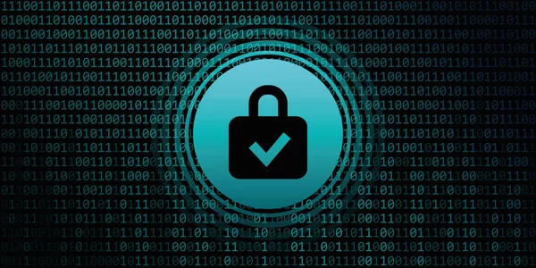 Ασφαλής ψηφιακή σύνδεση δεδομένων με το υπόβαθρο δυαδικού κώδικα κλειδαριών — Διανυσματικό Αρχείο