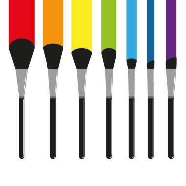 Beyaz arkaplanda izole edilmiş makyaj fırçası seti