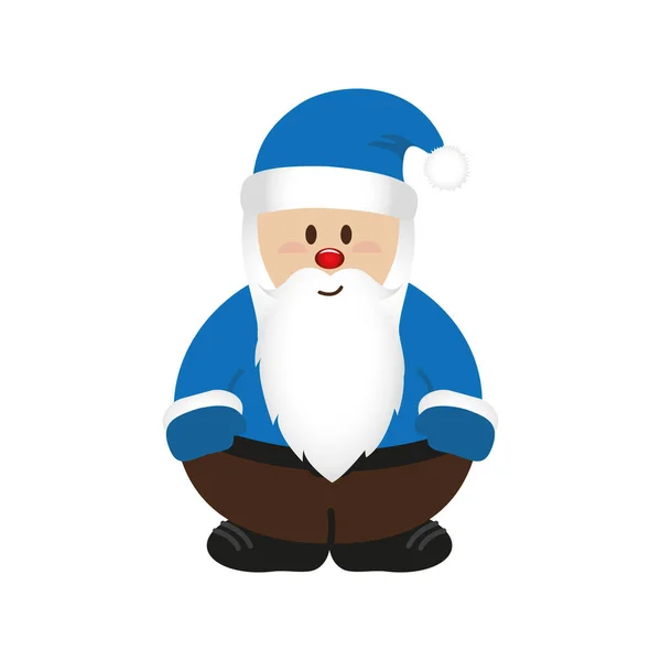 Roztomilý vánoční Santa karikatura izolované na bílém — Stockový vektor