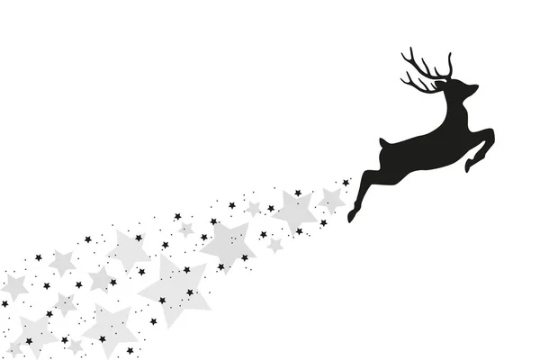 Скачущий олень с рождественским дизайном из звездной пыли — стоковый вектор