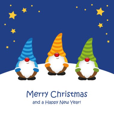 Geceleri gülümseyen sevimli noel cücesi çizgi filmi.