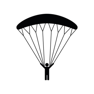 Beyaz arkaplanda paraşütçü resmi izole edildi