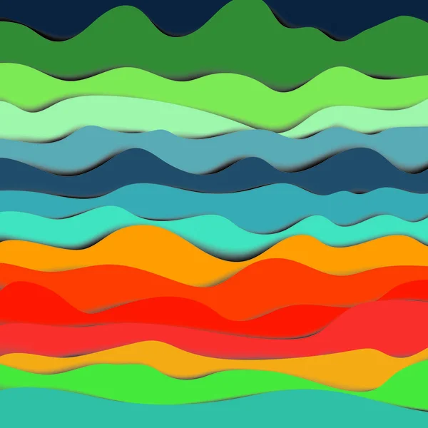 Abstrakcja Wave Kolorowe Tekstura Tło Papieru Wyciąć Projekt Ilustracji Wektorowych — Wektor stockowy