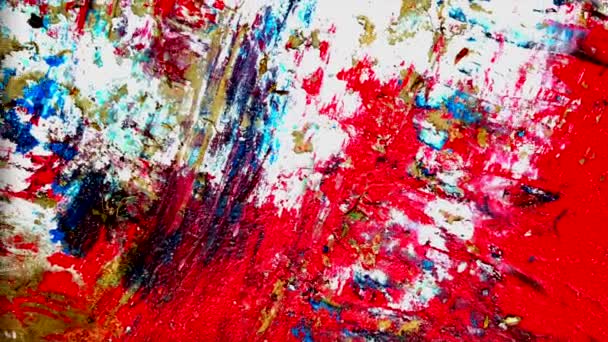 Bewegung Abstraktes Farbenfrohe Malerei Auf Betonwand Hintergrund — Stockvideo