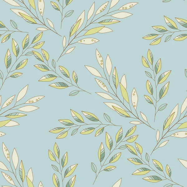 Yaprakları ve dalları ile el çizilmiş vektör seamless modeli. Kumaşlar, duvar kağıtları, hurda-rezervasyon, süs şablon tasarımı ve dekorasyon, vb için kullanılabilir