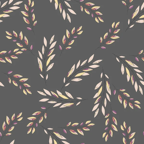Nahtlose Florale Muster Cute Einfache Verzierung Mit Blumen Und Blättern — Stockvektor