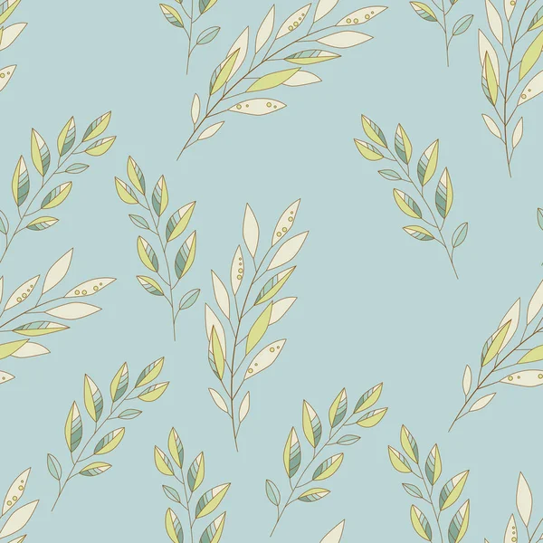 Yaprakları ve dalları ile el çizilmiş vektör seamless modeli. Kumaşlar, duvar kağıtları, hurda-rezervasyon, süs şablon tasarımı ve dekorasyon, vb için kullanılabilir
