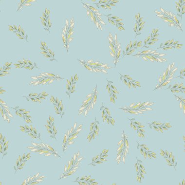 Sorunsuz çiçek desenli. Şirin basit süs çiçek ve yaprakları ile. Küçük çiçekli basit hassas desen. Vektör çiçek süsleme.