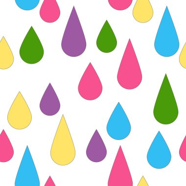 Yağmur damlaları ile vektör desen. Sorunsuz şirin arka plan. Soyut.