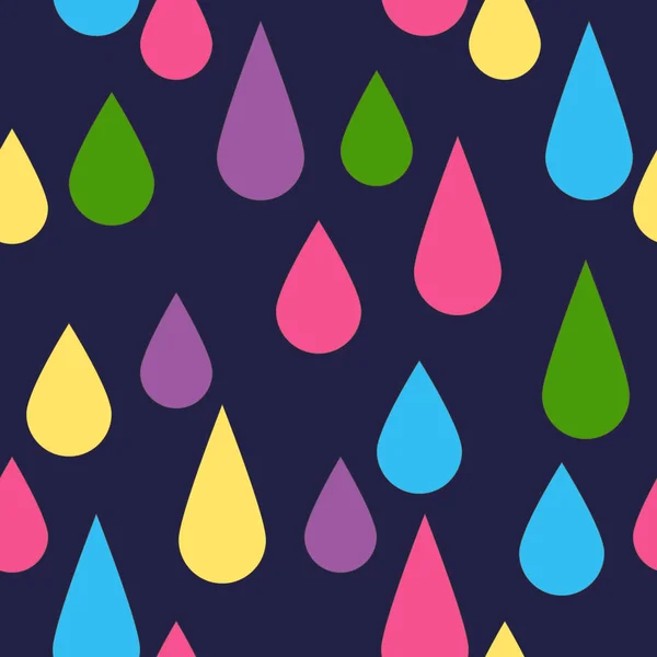 Patrón Vectorial Con Gotas Lluvia Fondo Lindo Sin Costuras Abstracto — Vector de stock