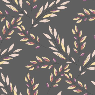 Sorunsuz çiçek desenli. Şirin basit süs çiçek ve yaprakları ile. Küçük çiçekli basit hassas desen. Vektör çiçek süsleme.