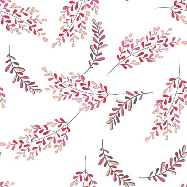 Sorunsuz çiçek desenli. Şirin basit süs çiçek ve yaprakları ile. Küçük çiçekli basit hassas desen. Vektör çiçek süsleme.