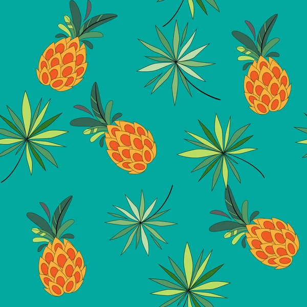 Palmiye yaprakları ve çiçekleri ile tropikal arka plan. Sorunsuz flora