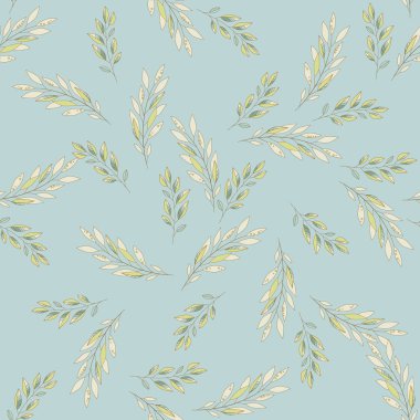 Yaprakları ve dalları ile el çizilmiş vektör seamless modeli. Kumaşlar, duvar kağıtları, hurda-rezervasyon, süs şablon tasarımı ve dekorasyon, vb için kullanılabilir