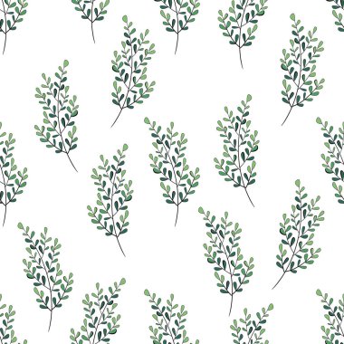 Yaprak ile Seamless modeli. Botanik çiçek zemin.